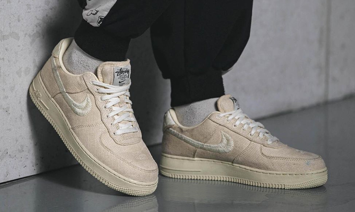 stussy nike air force 1 fossil stone