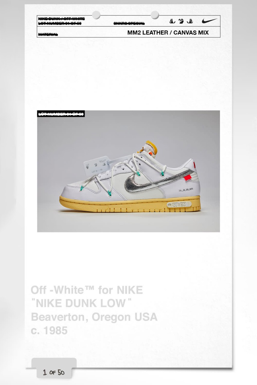 off white nike dunk low the 50 sortie couleur infos 6