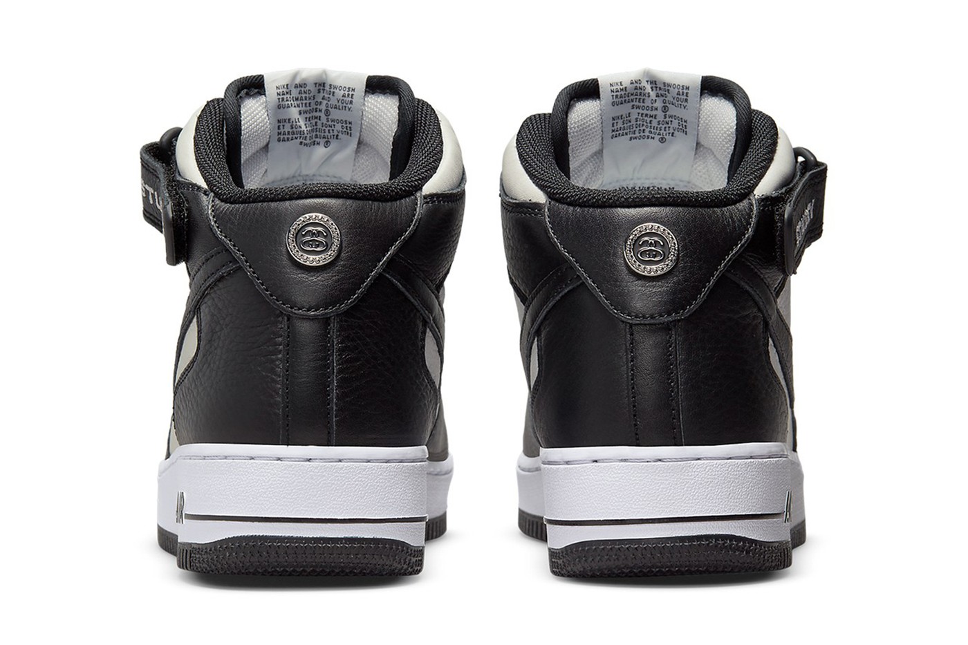 https   sneakerspirit.com  stussy nike air force 1 mid sneakers black white 3