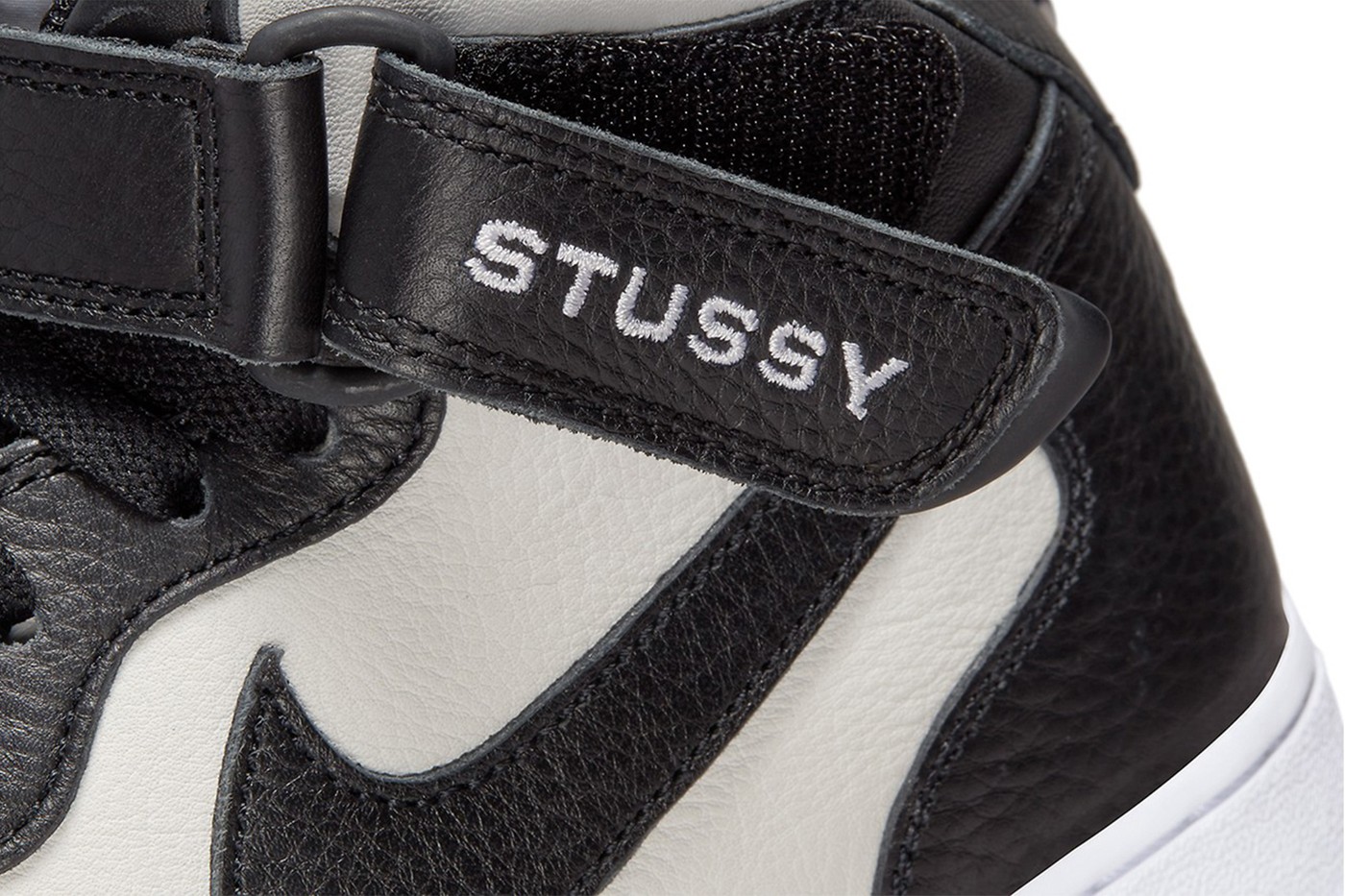 https   sneakerspirit.com  stussy nike air force 1 mid sneakers black white 4