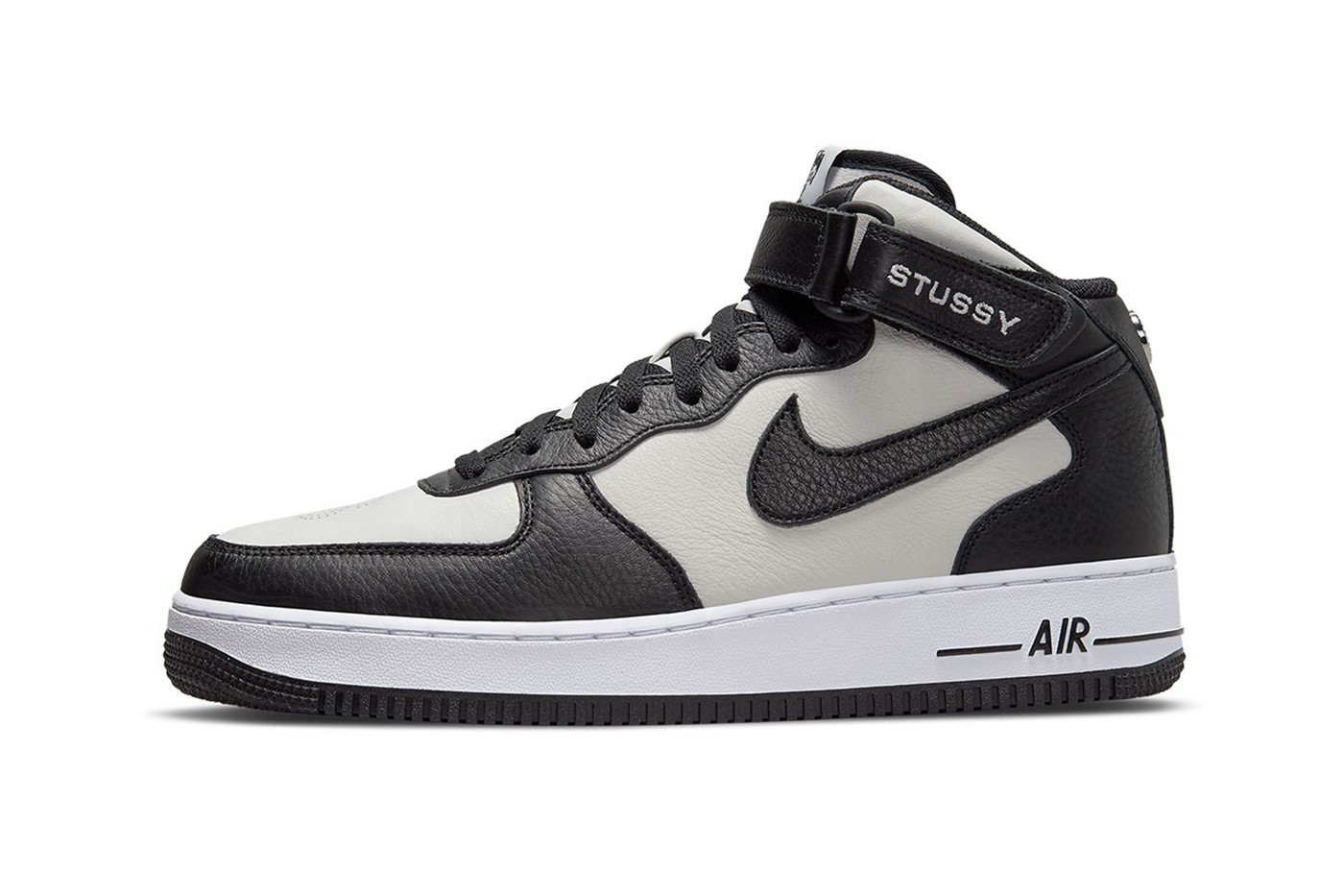 https   sneakerspirit.com  stussy nike air force 1 mid sneakers black white 7